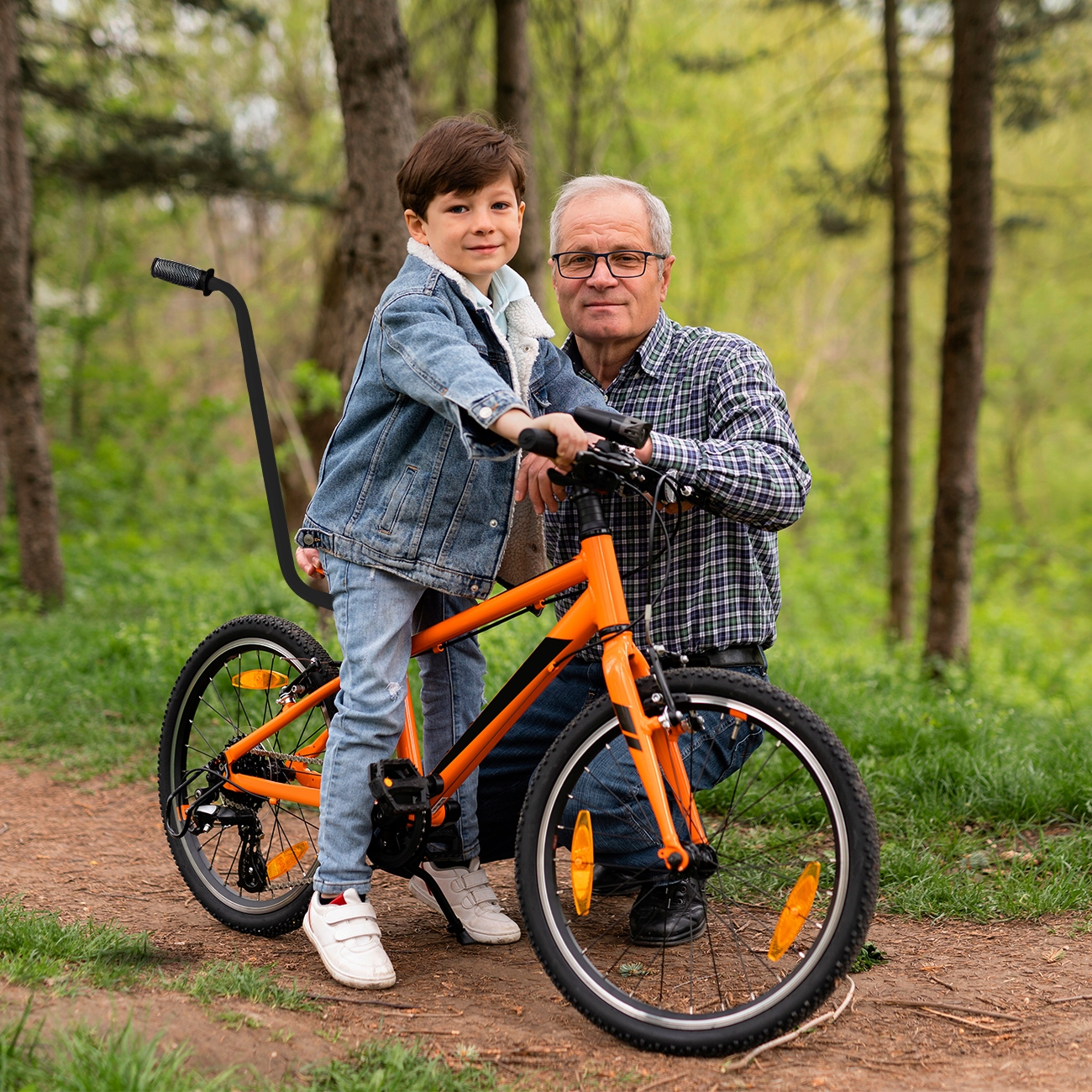 PROWADNIK ROWEROWY DO NAUKI JAZDY NA ROWERZE PCHACZ RĄCZKA UCHWYT DO ROWERU Stan opakowania oryginalne