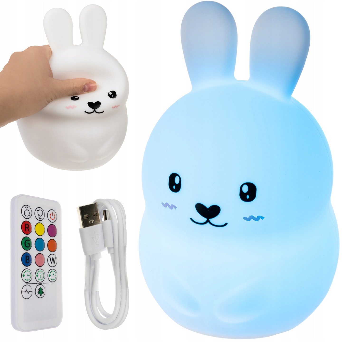 

Lampka Nocna Led Silikon Królik Timer Pilot