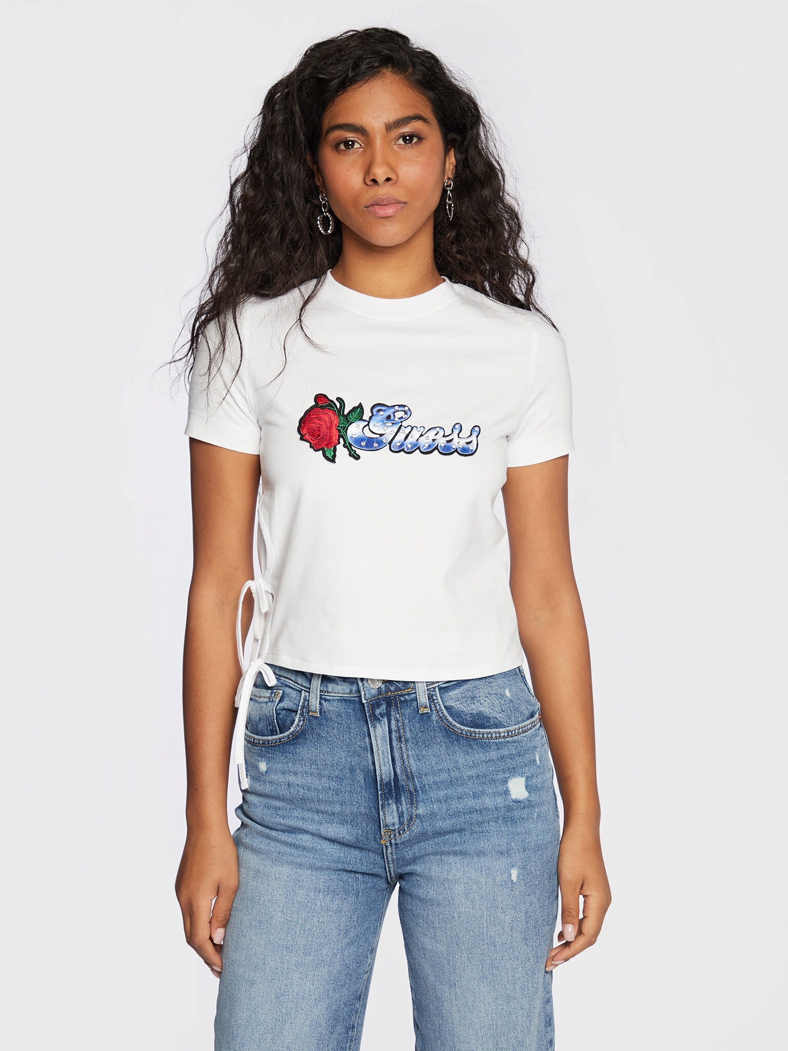 Guess T-Shirt Clarissa W3RI22 J1314 Biały Regular Fit
