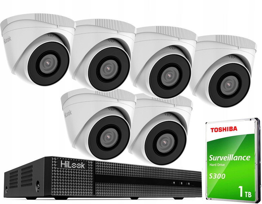 Sada pro monitorování 6 kamer 1080p HiLook Hikvision Aplikace HikConnect