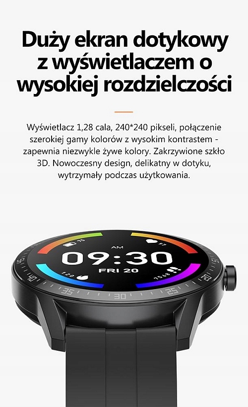 SPORTOWY CZARNY WODOSZCZELNY SMARTWATCH G.ROSSI Model inny