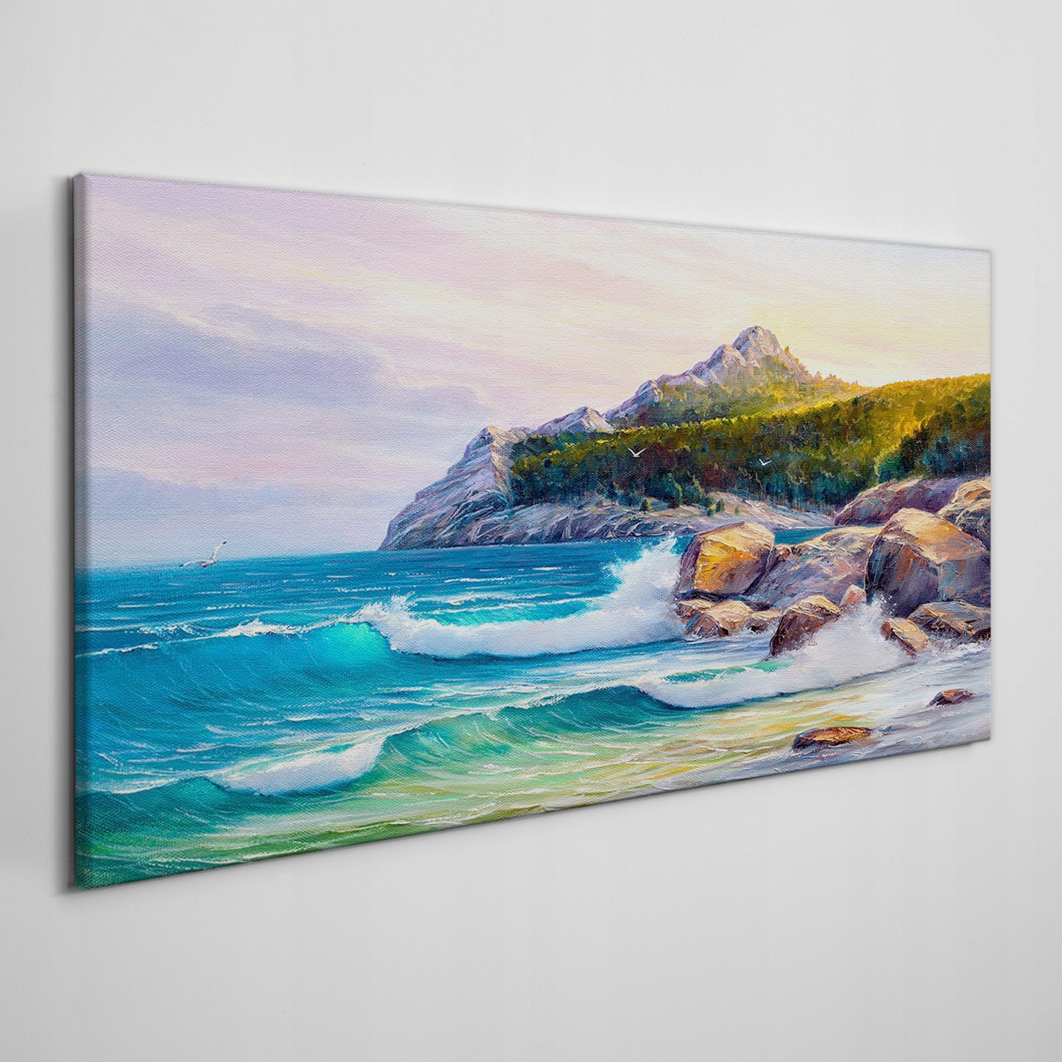 

Obraz płótno Malarstwo las wybrzeże morze 120x60