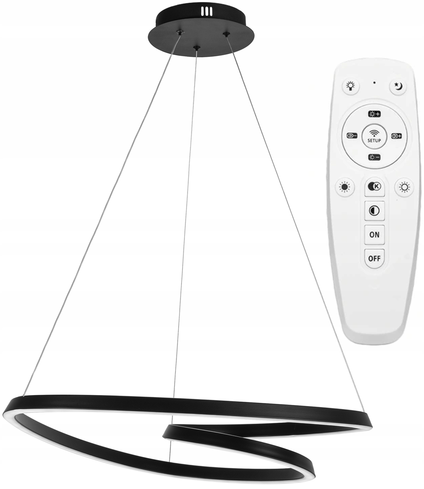 

Lampa Sufitowa Wisząca Metal Ring Black Led Pilot
