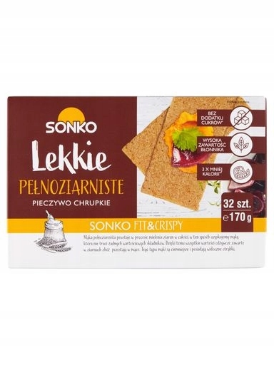 Levně 8 x Sonko Trvanlivé pečivo Lehké celozrnné 170 g (32 kusů)