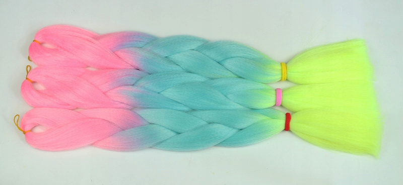 Włosy SYNTETYCZNE do warkoczyków KOLOROWE warkoczyki DOCZEPIANE ŚWIECĄCE Marka Luvu