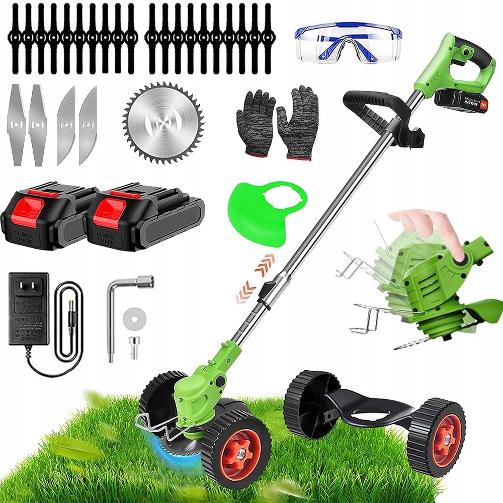 Podkaszarka Akumulatorowa Kosa Ogrodowa Wykaszarka Do Trawy 2X4000MAH