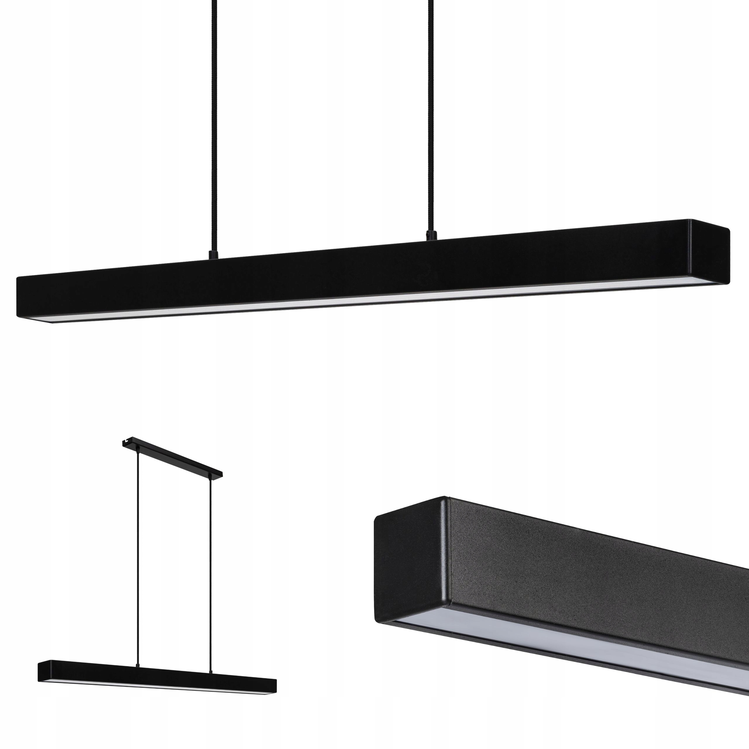 Lampa wisząca Led Wulkan Liniowa Loft Belka 120cm Czarna