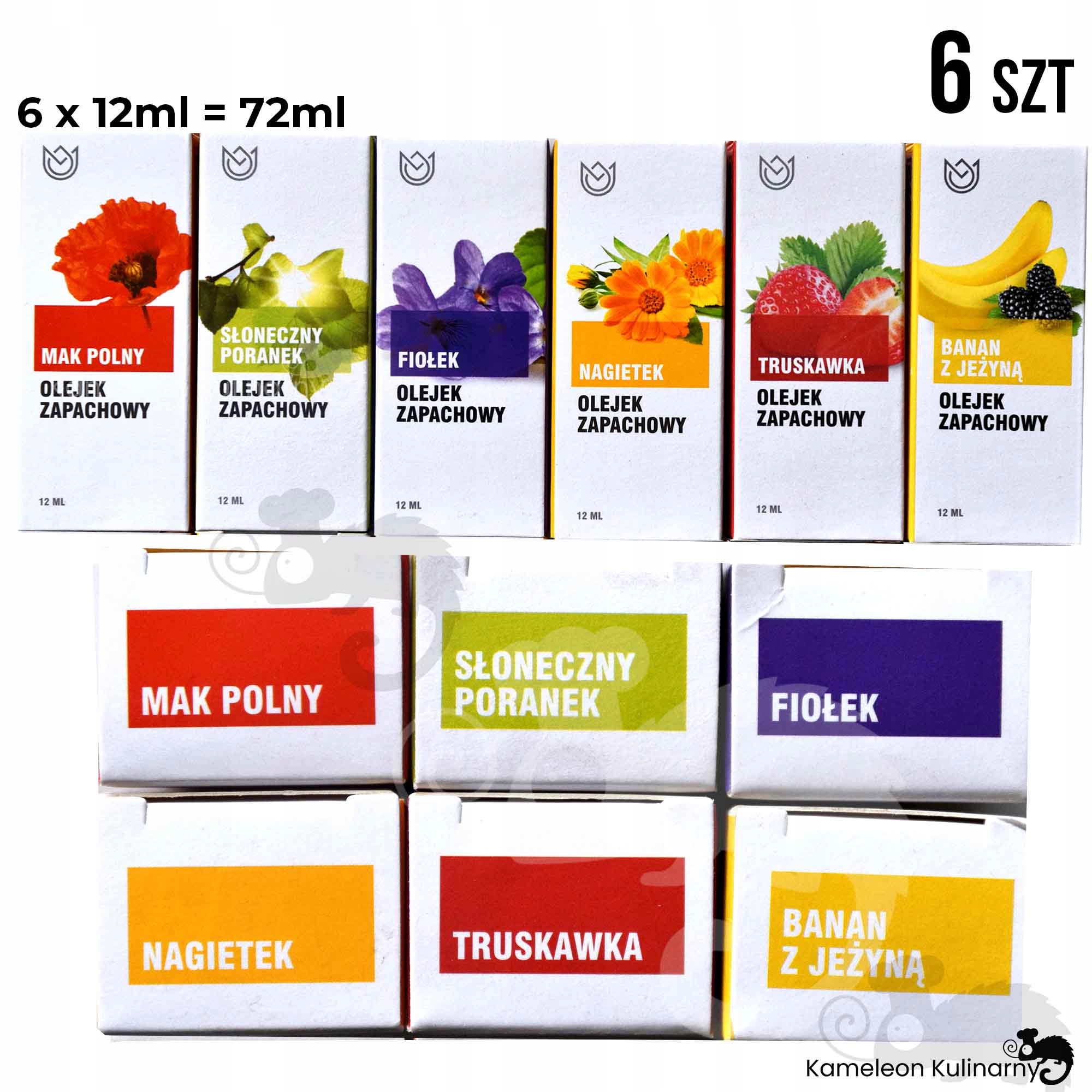 ZESTAW OLEJKÓW OLEJKI ZAPACHOWE wiosenne 6szt 72ml EAN 5904003290077