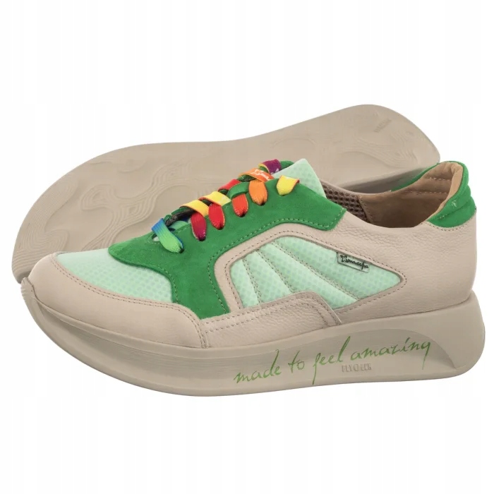 Tenisky na klínku Dámské Maciejka Zelené Béžové 06873-09