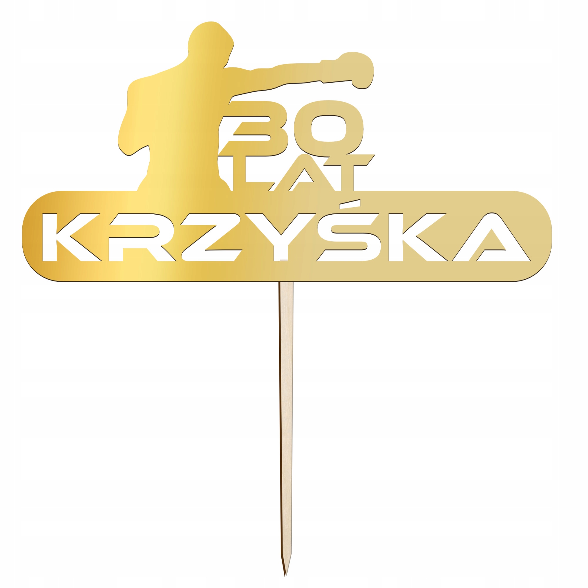 

Topper Urodziny Bokser 30 40 50 Lat Imię Złoty