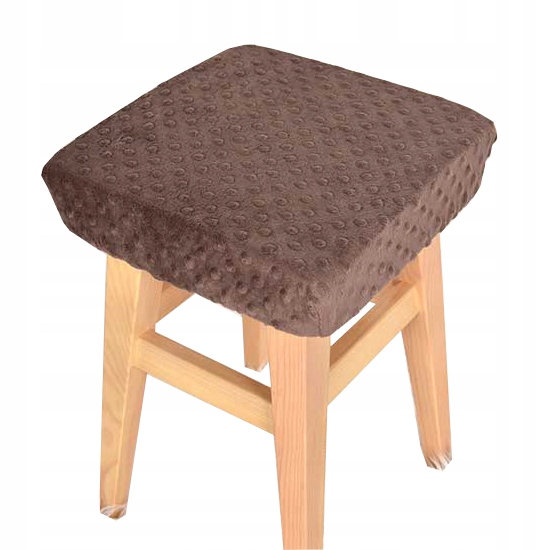 Kwadratowy POKROWIEC na stołek 30×30 MINKY brązowy