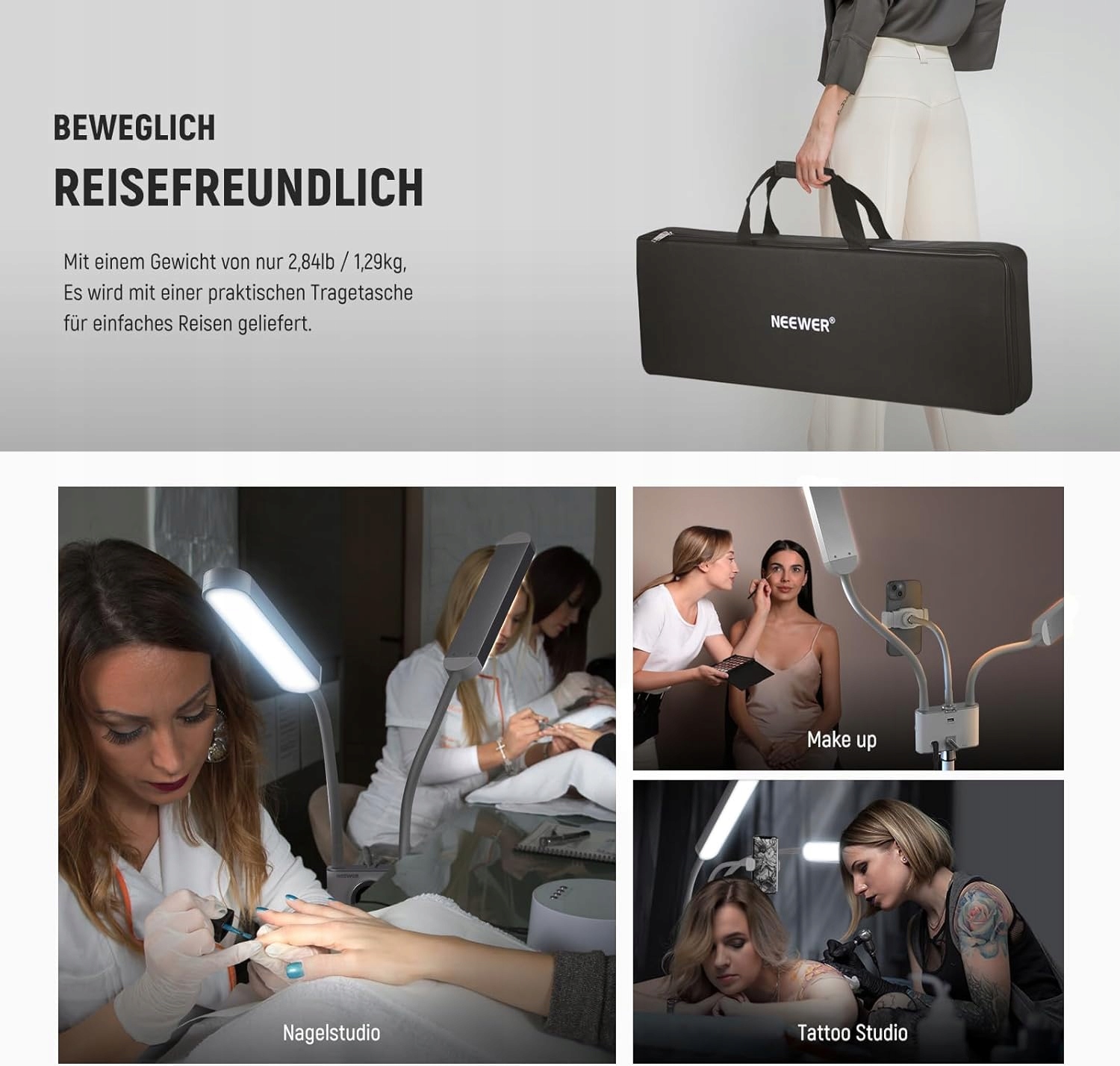 NEEWER LED Światło Kosmetyczne Z Uchwyt Na Telefon Zestaw Do Makijażu — miniatura 8