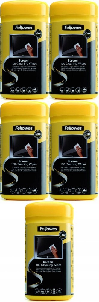 Chusteczki nawilżone do ekranu Fellowes 100szt x5