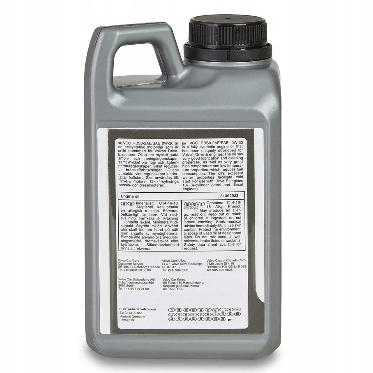 Oryginalny Olej silnikowy 0W-20 4L Volvo OE Rodzaj syntetyczne