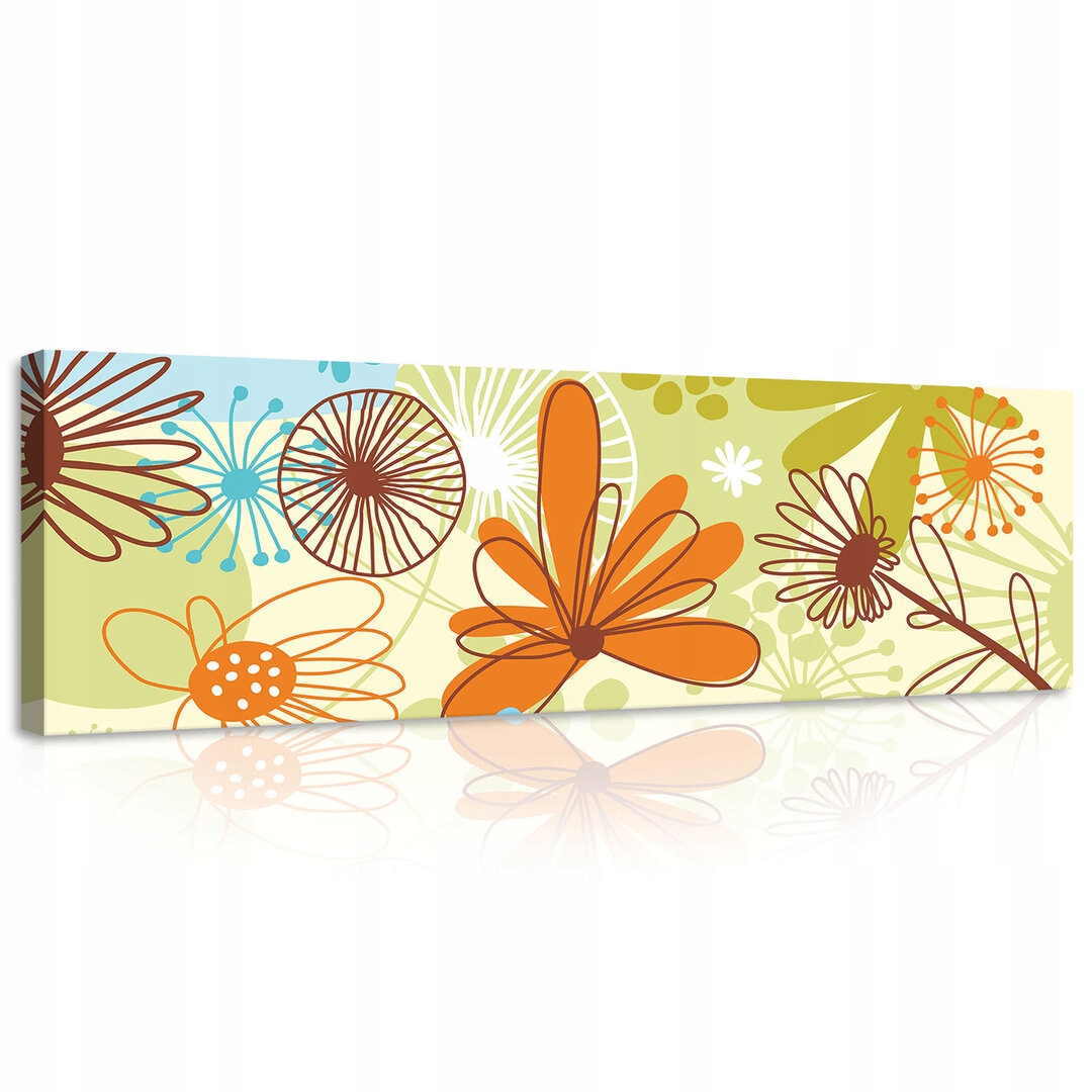 Obraz 145x45 Květinový vzor abstrakce moderní příroda jaro barvy dekor