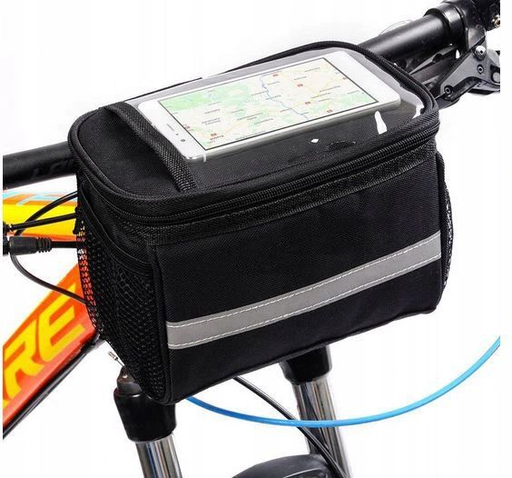 TORBA ROWEROWA NA KIEROWNICĘ SAKWA NA ROWER DUŻA Materiał dominujący poliester