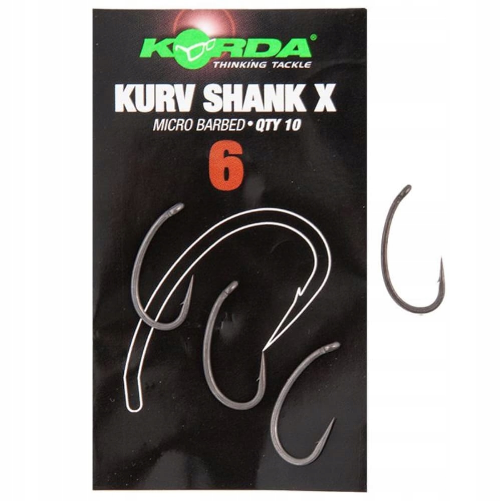 Korda Haczyki karpiowe wzmacniane Kurv Shank X Nr.6