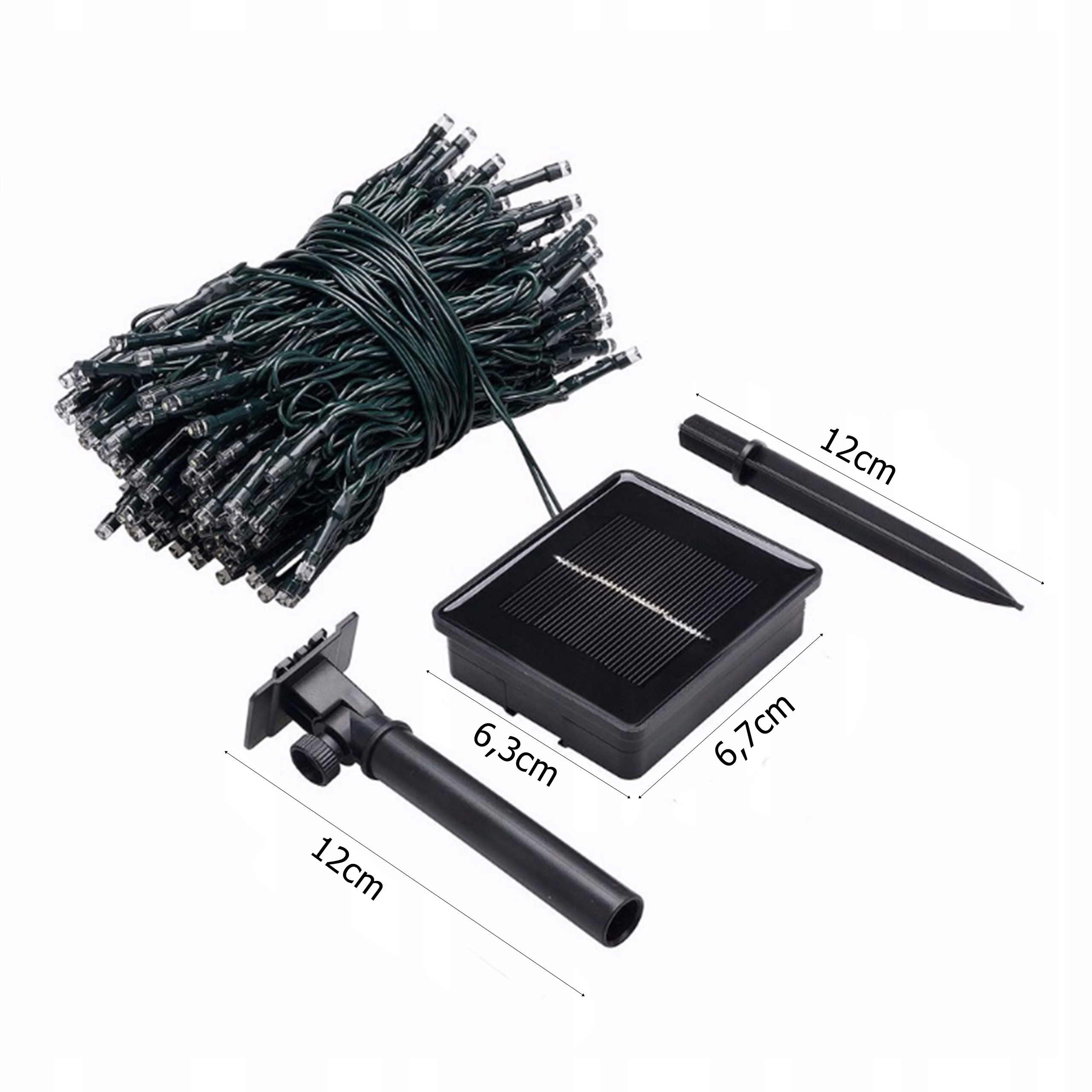 LAMPKI CHOINKOWE SOLARNE DEKORACYJNE ZEWNĘTRZNE GIRLANDA 100 LED ŚWIĄTECZNE Długość sznura 11.5 m