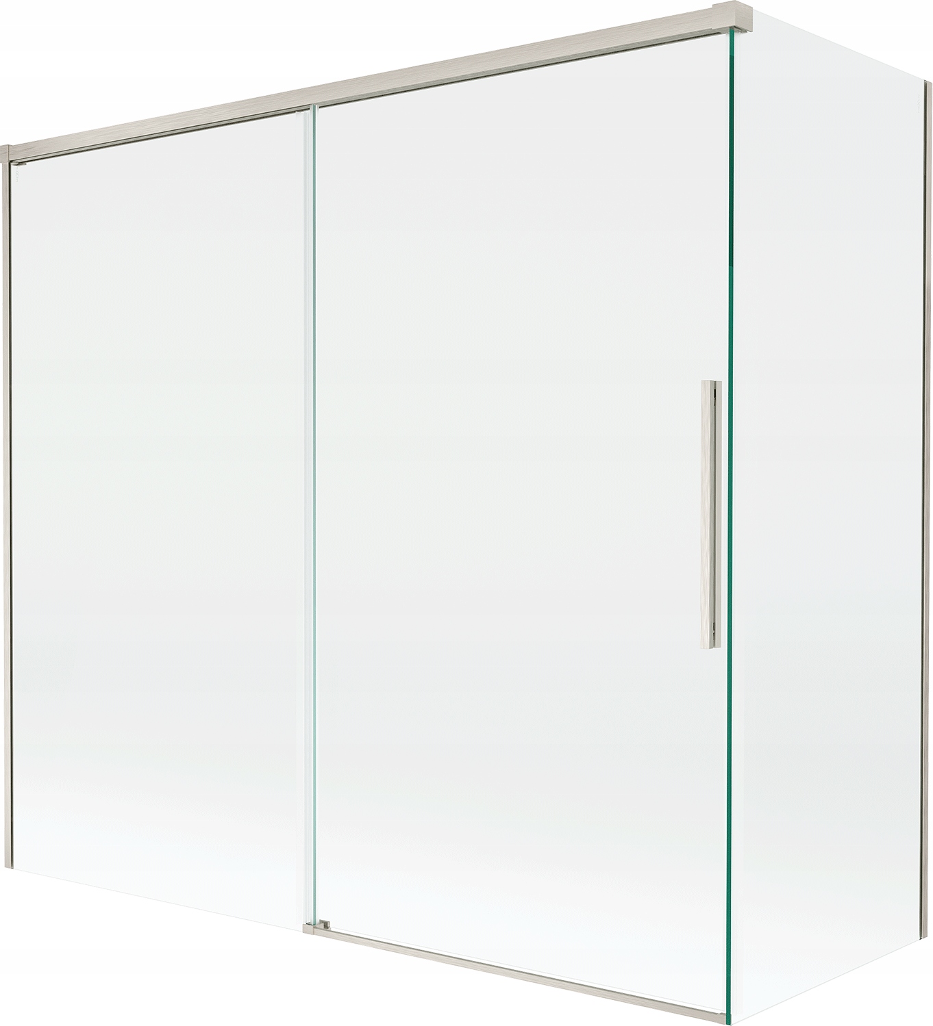 Mexen Rox Parawan Nawannowy 2-SKRZYDŁOWY 160 80X150 Transparent Nikiel