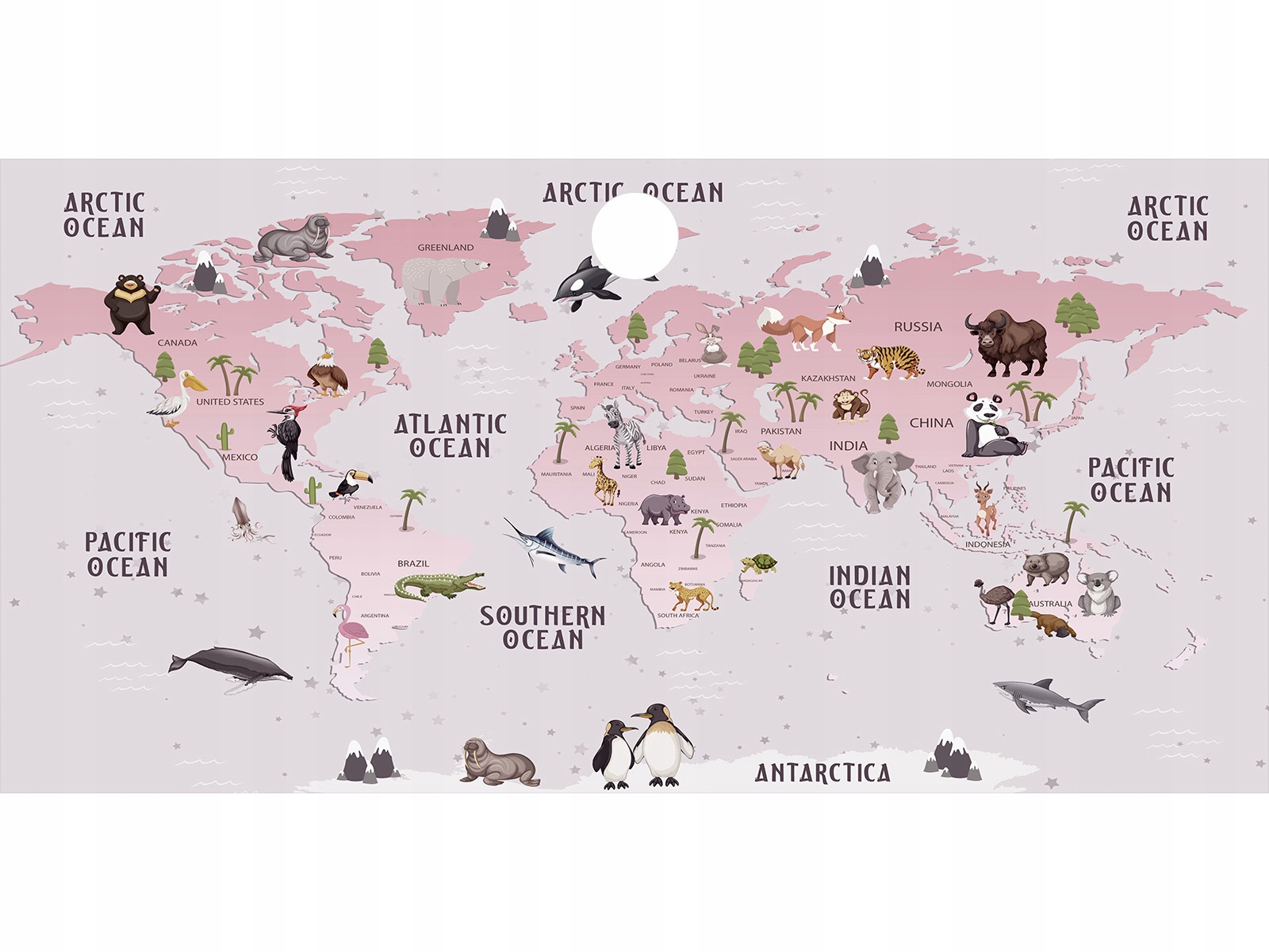 

Mata Ochronna na Biurko mapa świata 105cm na 50cm