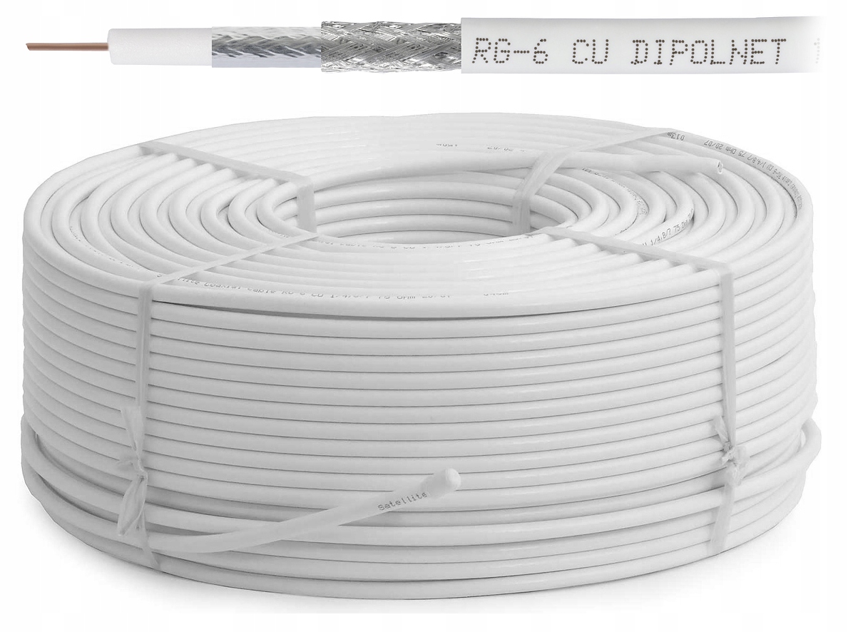 

Przewód antenowy RG-6 Cu miedziany/ kabel 1 [m]