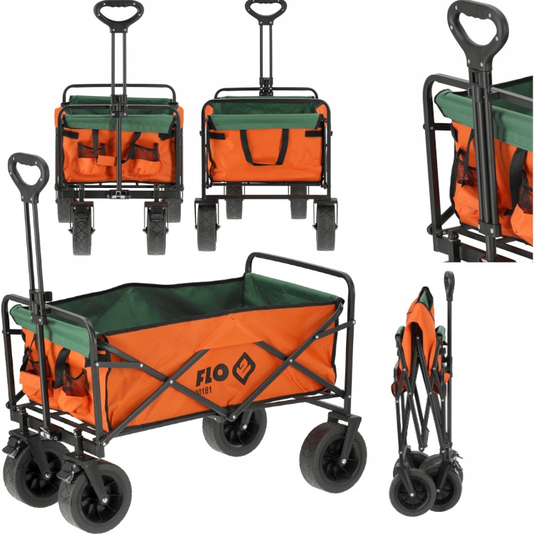 Wózek Ogrodowy Transportowy Turystyczny Składany Szerokie Opony 100KG