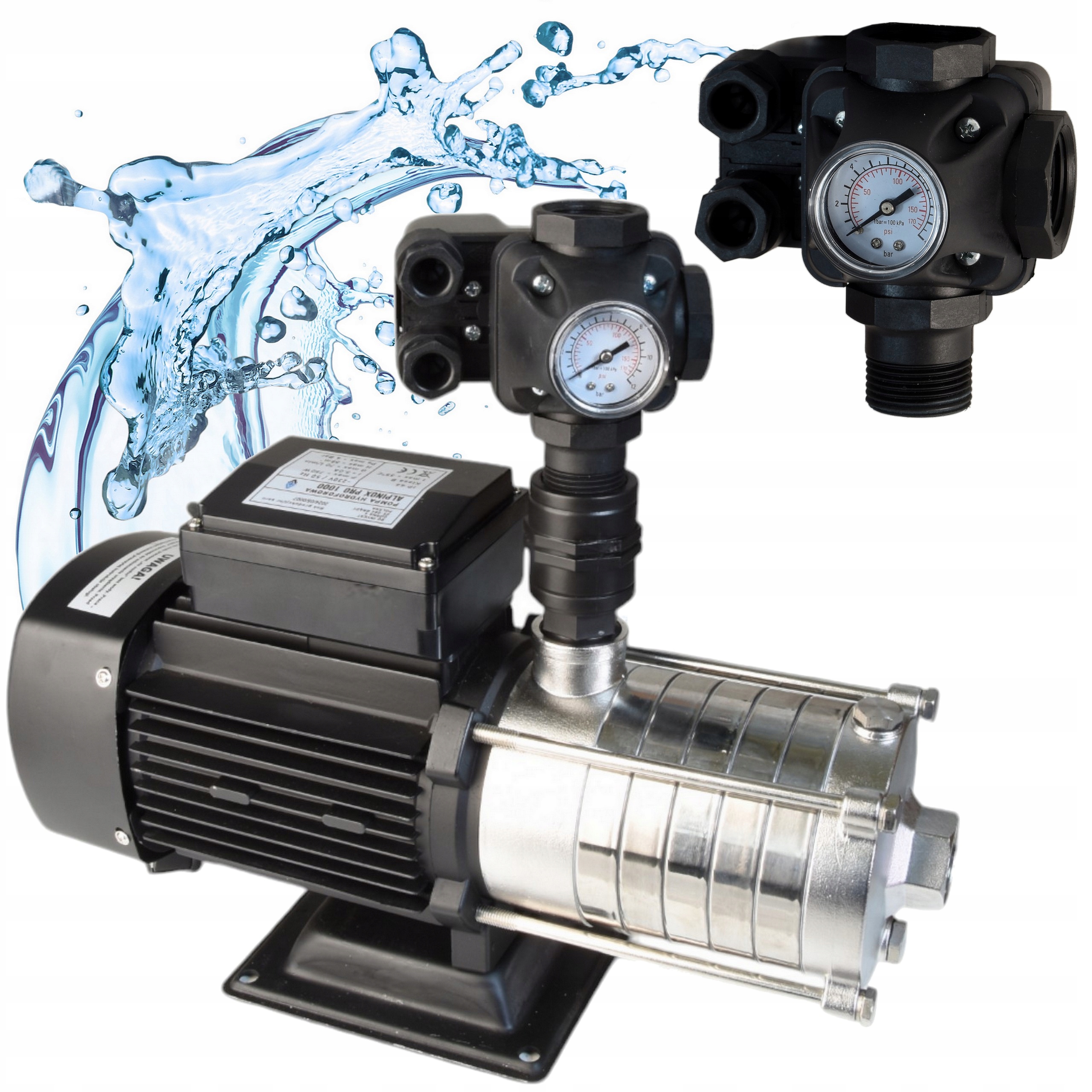 Pumpa S Príslušenstvom na vodu Alpinox Inox Hydrofor 4200 l/h 750 W Silná Premium