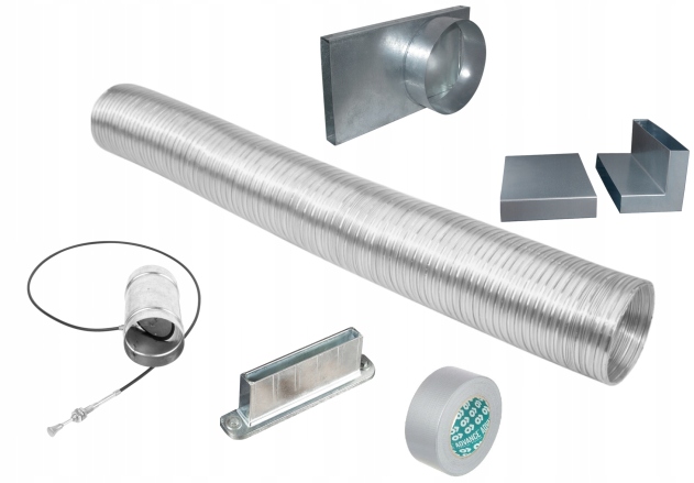 Set Vonkajšieho Prívodu Vzduchu fi 150 Krbov Konektor Flex Spojky