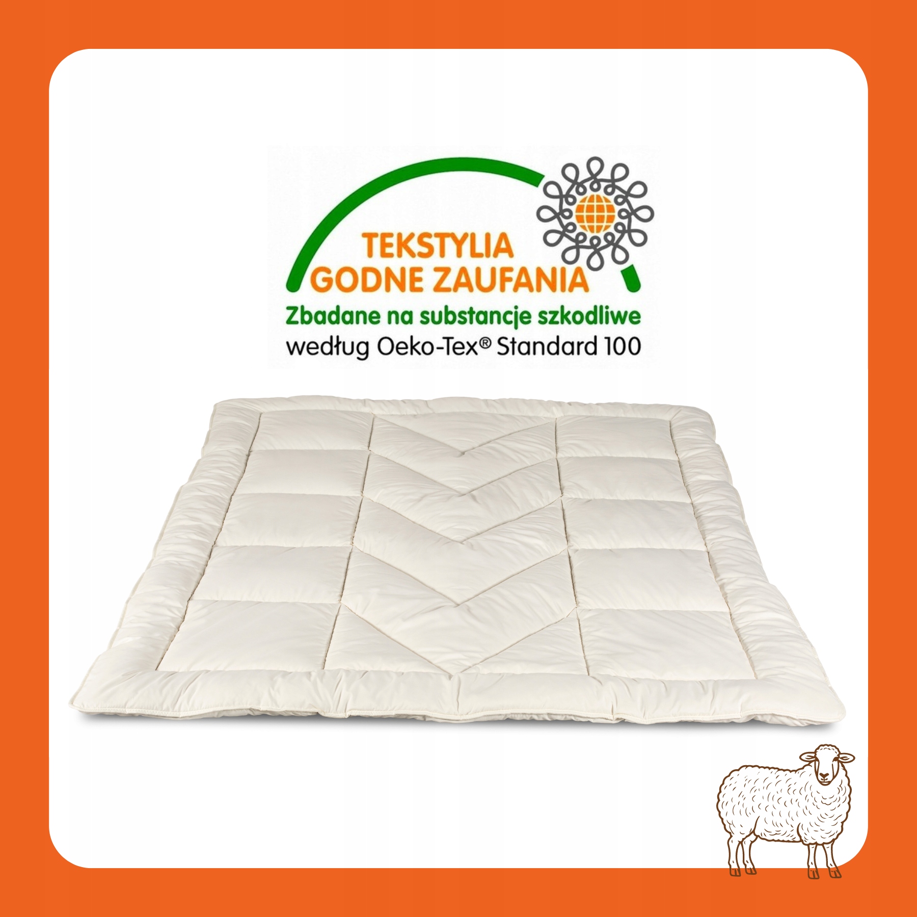 KOŁDRA DORIS OWCZA WEŁNA 220x200 ECRU WEŁNIANA CIEPŁA PUSZYSTA POLSKA AMW Szerokość produktu 220 cm