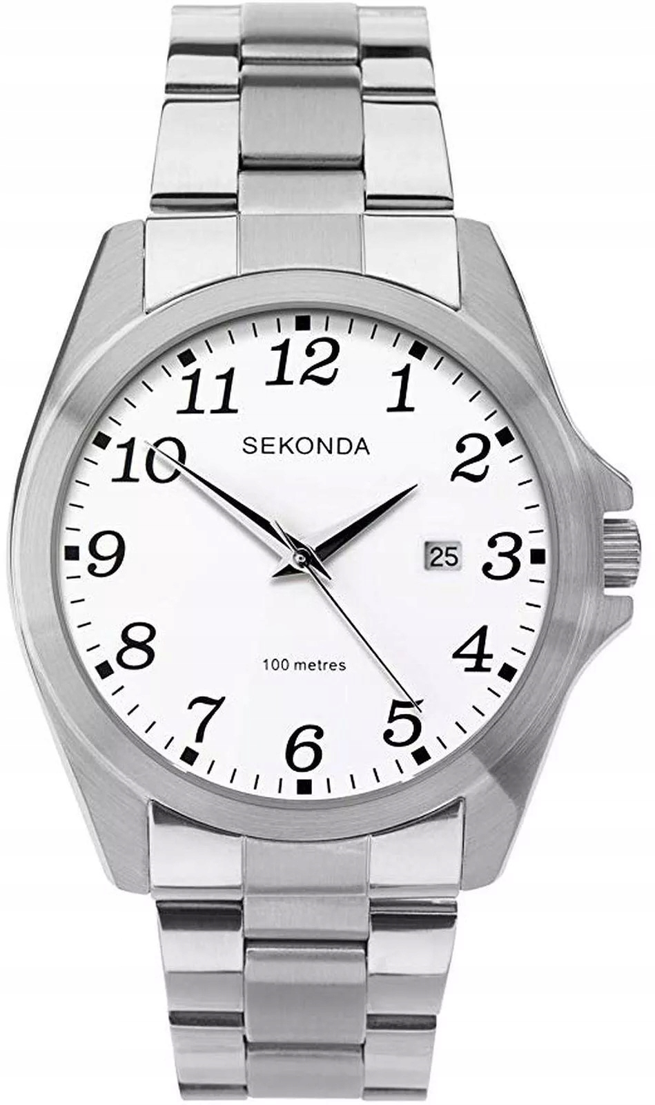 Pánské hodinky Sekonda 1635 stříbrný quartzový náramek