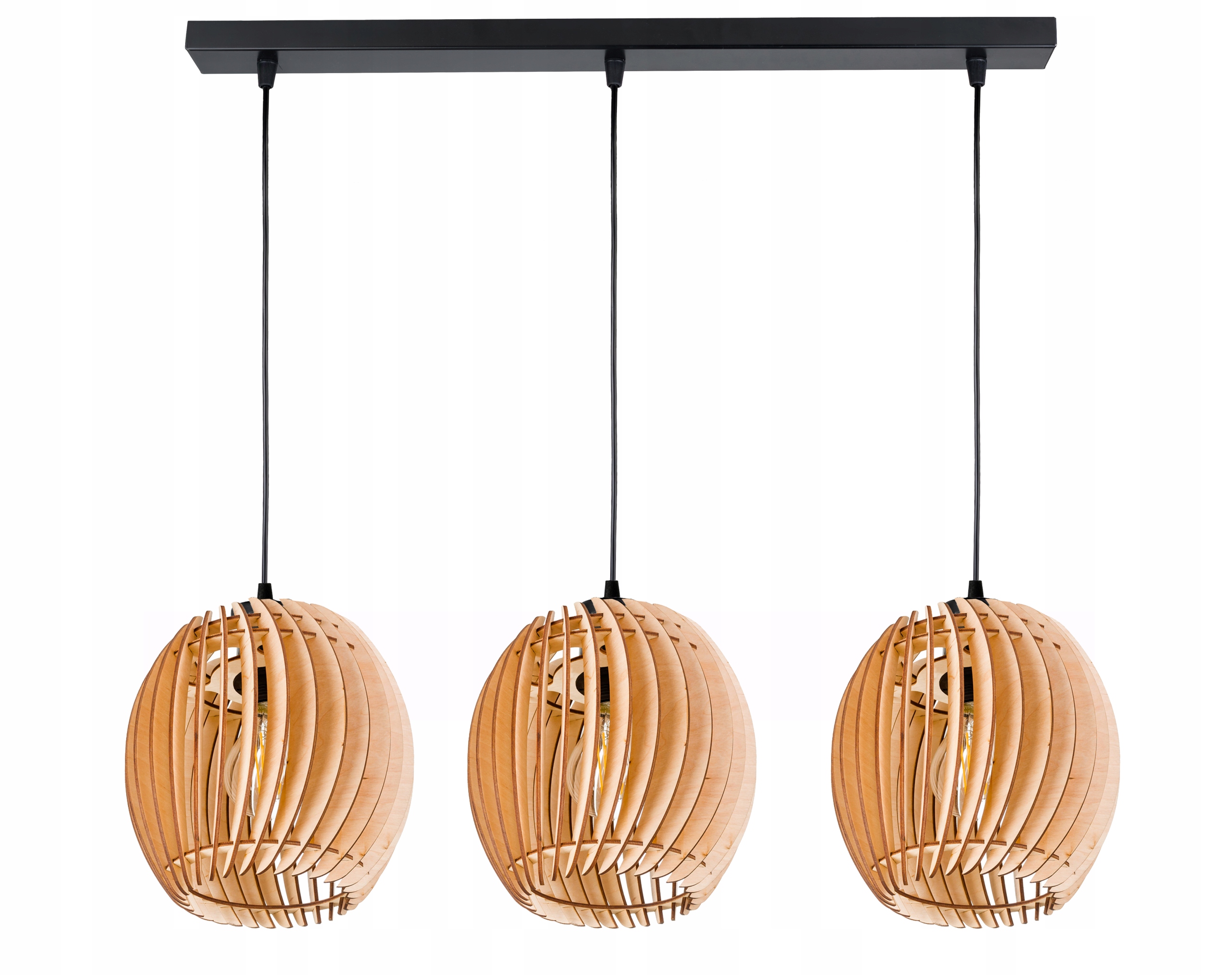 Závěsná Lampa stropní lustr Zwis trámová lampa Beczułka dřevo na 3x E27