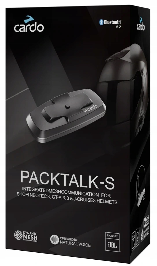 Cardo Packtalk-s Single Pre Shoei Interkom Motocyklový