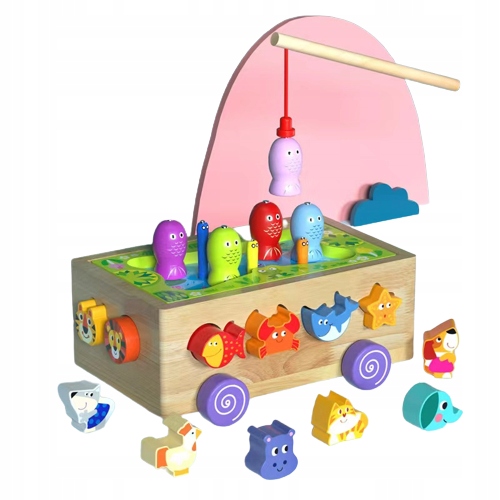 

Łowienie Rybek Gra Drewniany Sorter Zwierzaki 2W1