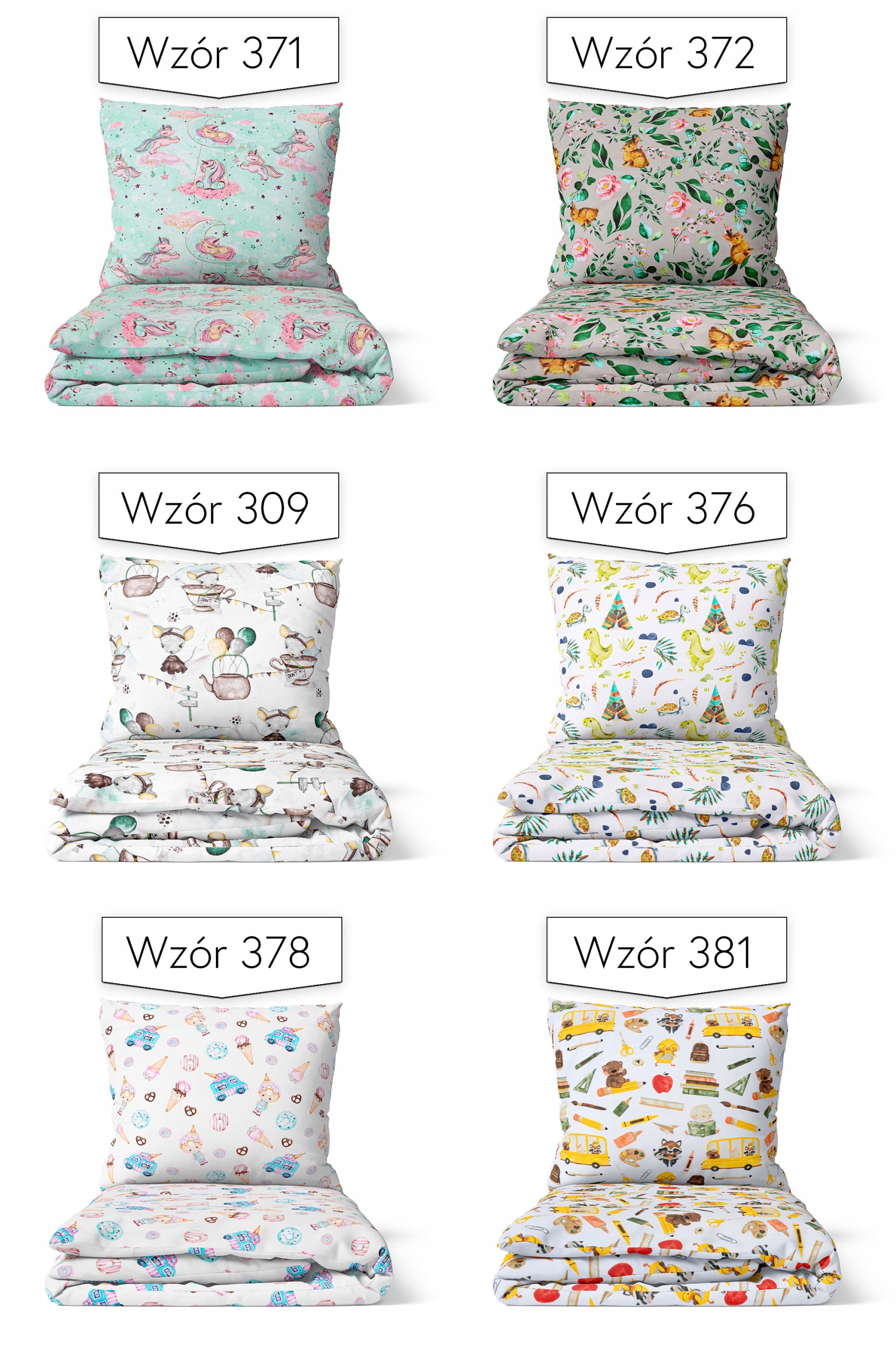Pościel 100x160 cm + Poszewka DZIECIĘCA 100% BAWEŁNA Komplet DUŻO WZORÓW Długość kołdry 160 cm
