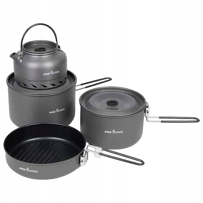 Zestaw naczyń turystycznych składanych Fox Cookware 4 Piece Deluxe Cook Set