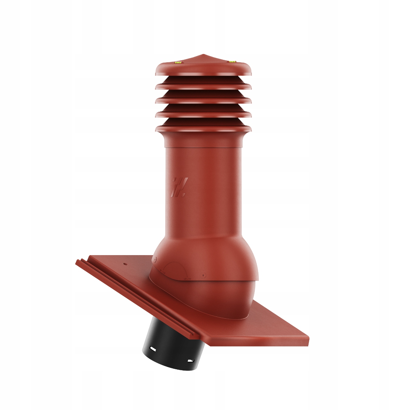 Větrací komín fi150 HiVent střešní taška Nelskamp Planum Tmavě Červená