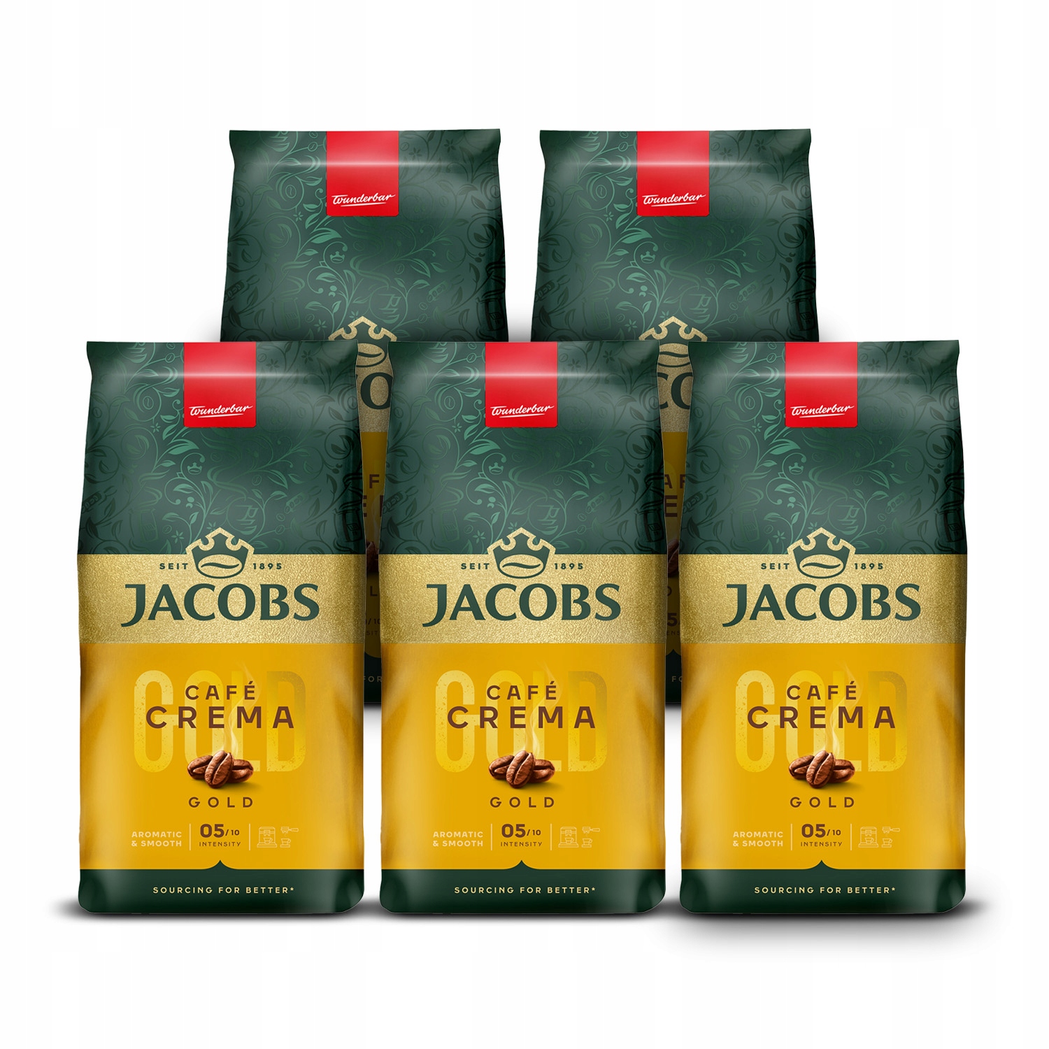 Kawa ziarnista Jacobs Crema Gold 5x 1kg zestaw