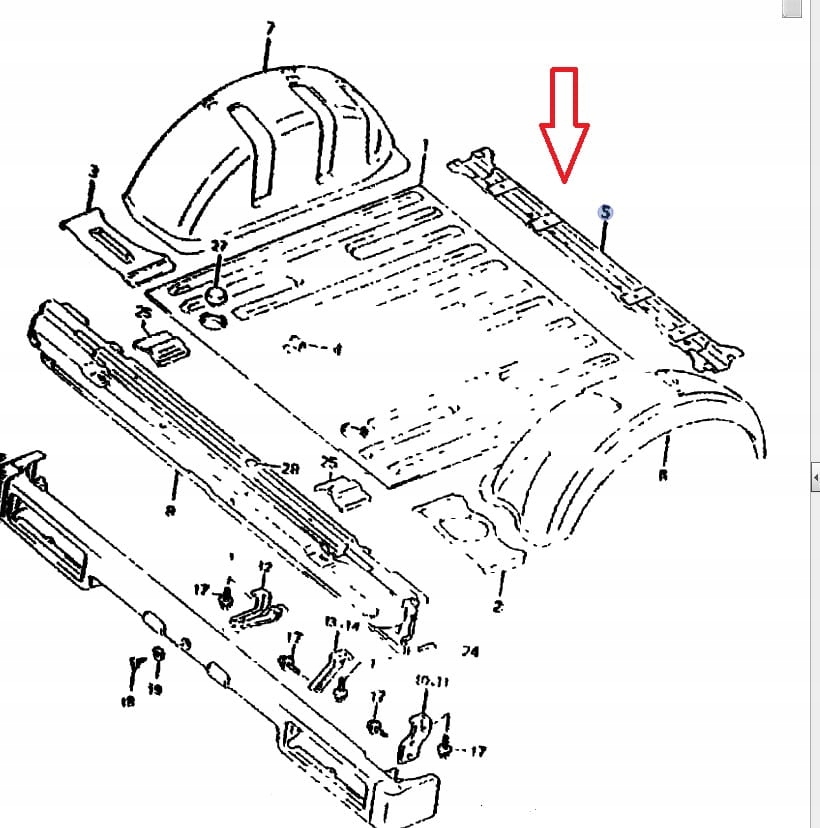 Panel podłogi tył Suzuki Samurai / SJ 413 Producent części Inny