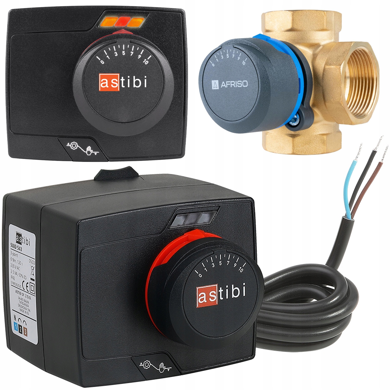 3-BODOVÝ Regulačný Set 4-CESTNÝ Ventil 5/4 Afriso Arv 485