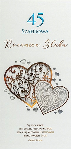 Na 45 Rocznicę Ślubu Szafirową Kartka lux DLLUX41R