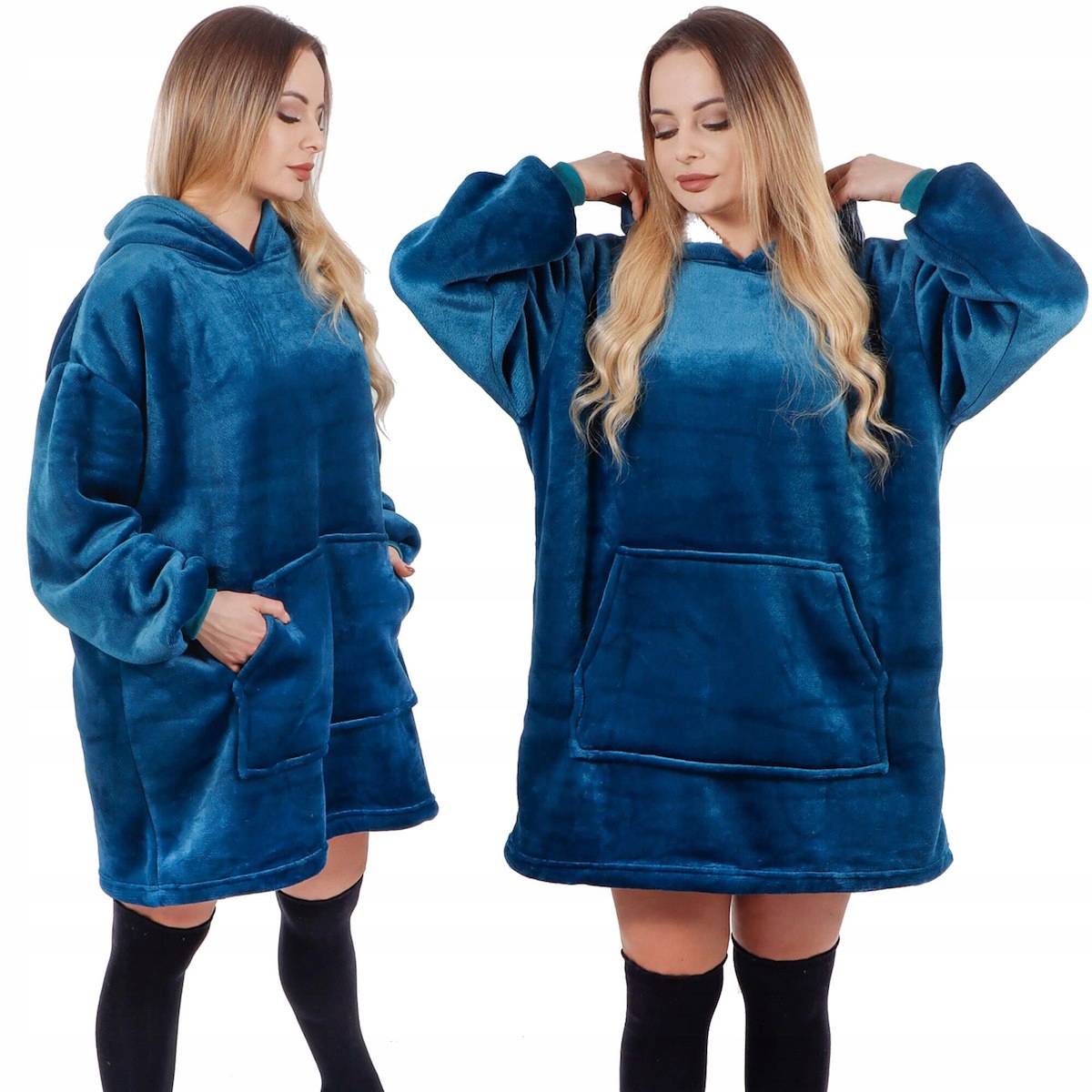 

Koc Bluza Oversize Gruba Kocobluza 2w1 Futrzak