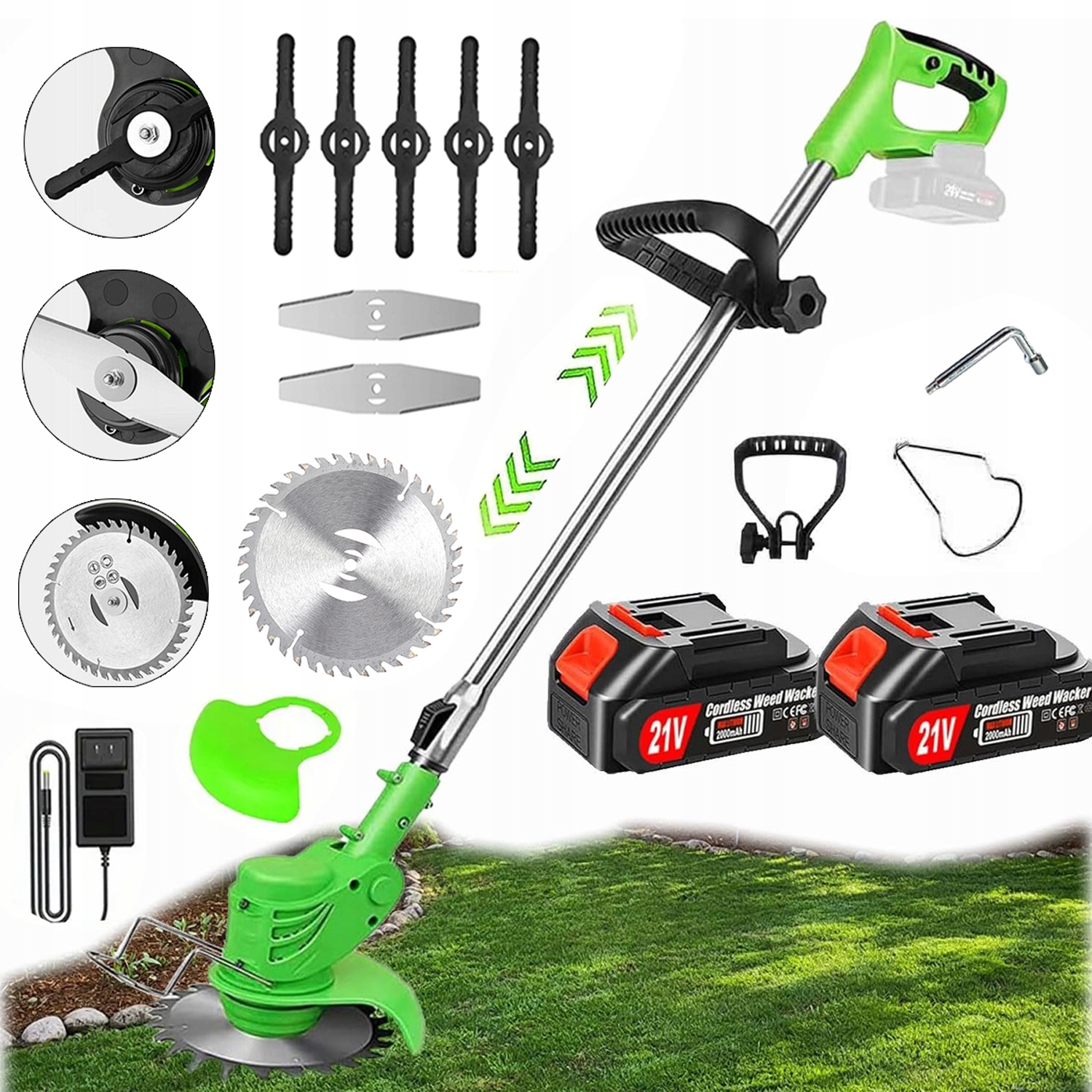 Podkaszarka Akumulatorowa Kosa Wykaszarka 2X Aku 21V Zestaw