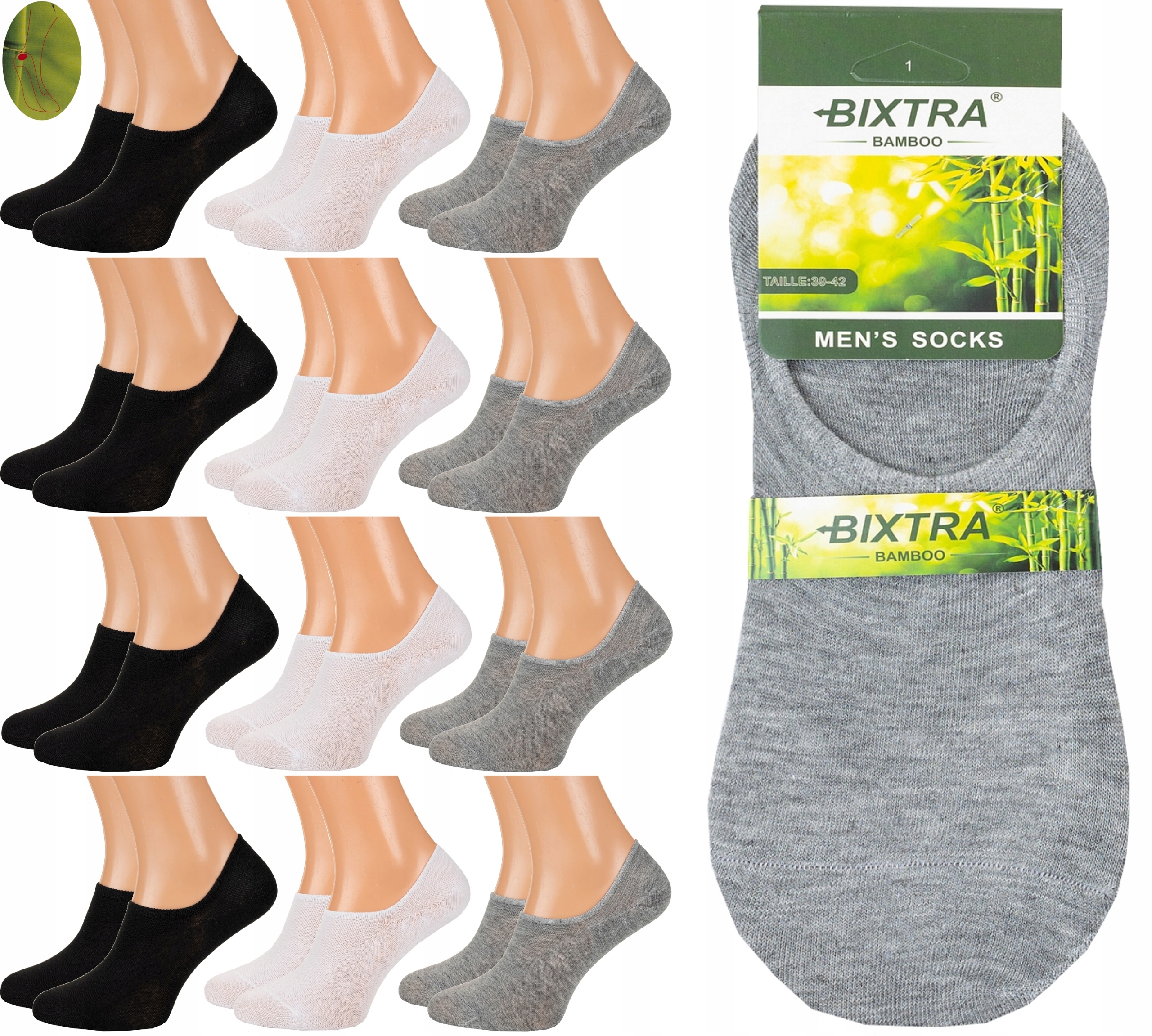 

Bambusowe Męskie Stopki skarpety Mokasyny Niskie