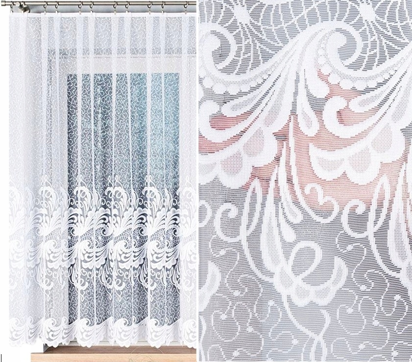 Iwona vzor 049312 vel 400x160cm žakárová záclona , rovná (s lemem)