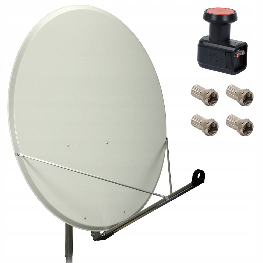 Antena satelitarna stalowa 100cm Famaval Trx-el Hd 4K jasna konwerter Twin