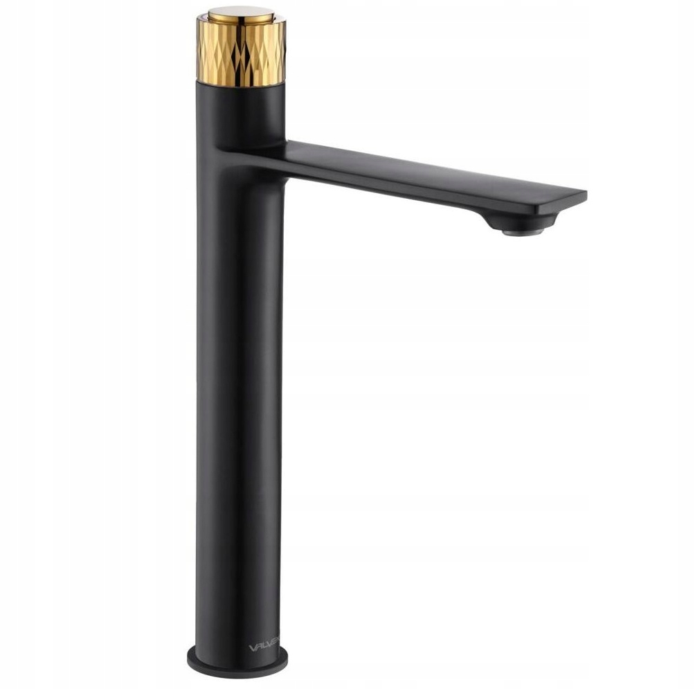 BATERIA ŁAZIENKOWA UMYWALKOWA WYSOKA VALVEX POLSKA DECOR BLACK/GOLD CZARNA