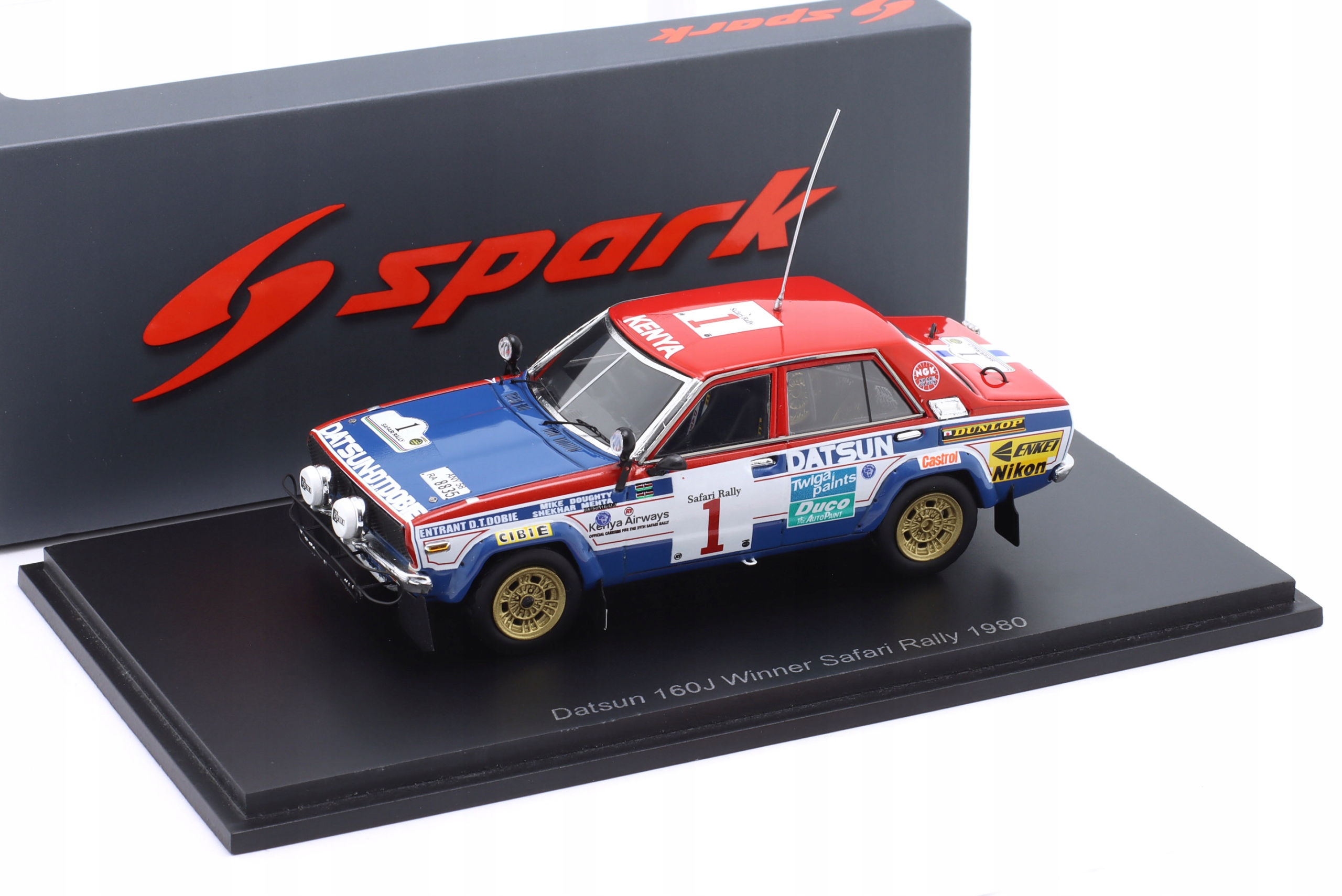 Spark Datsun 160J #1 S.Mehta Winner Rally Safari 1980 1:43