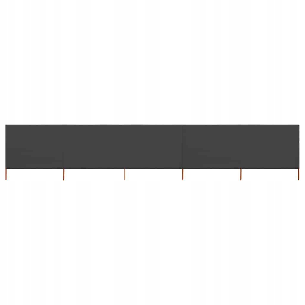 Parawan Plażowy 5-skrzydłowy z tkaniny, 600x120 cm, antracytowy