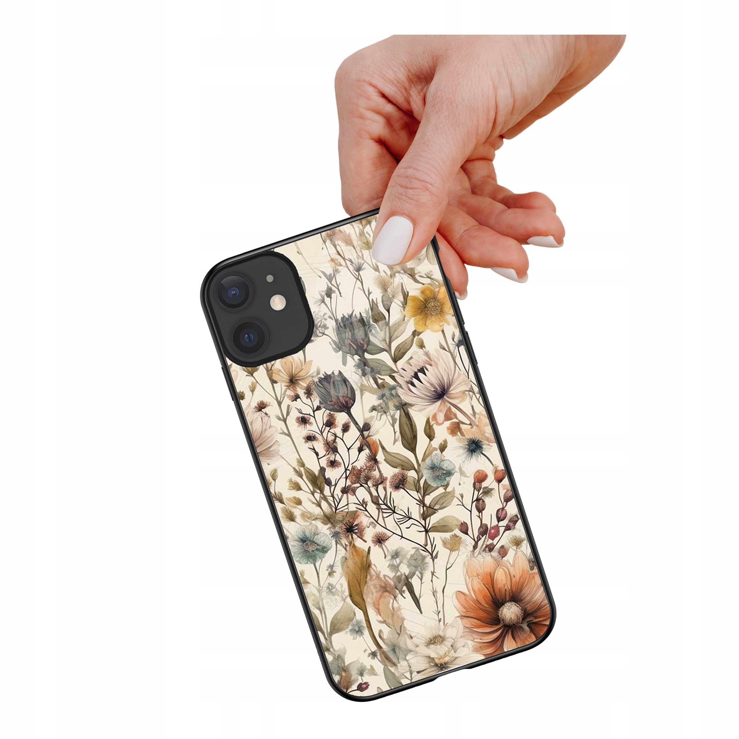 Etui szklane ceramiczne do iPhone 11 Łąka beż