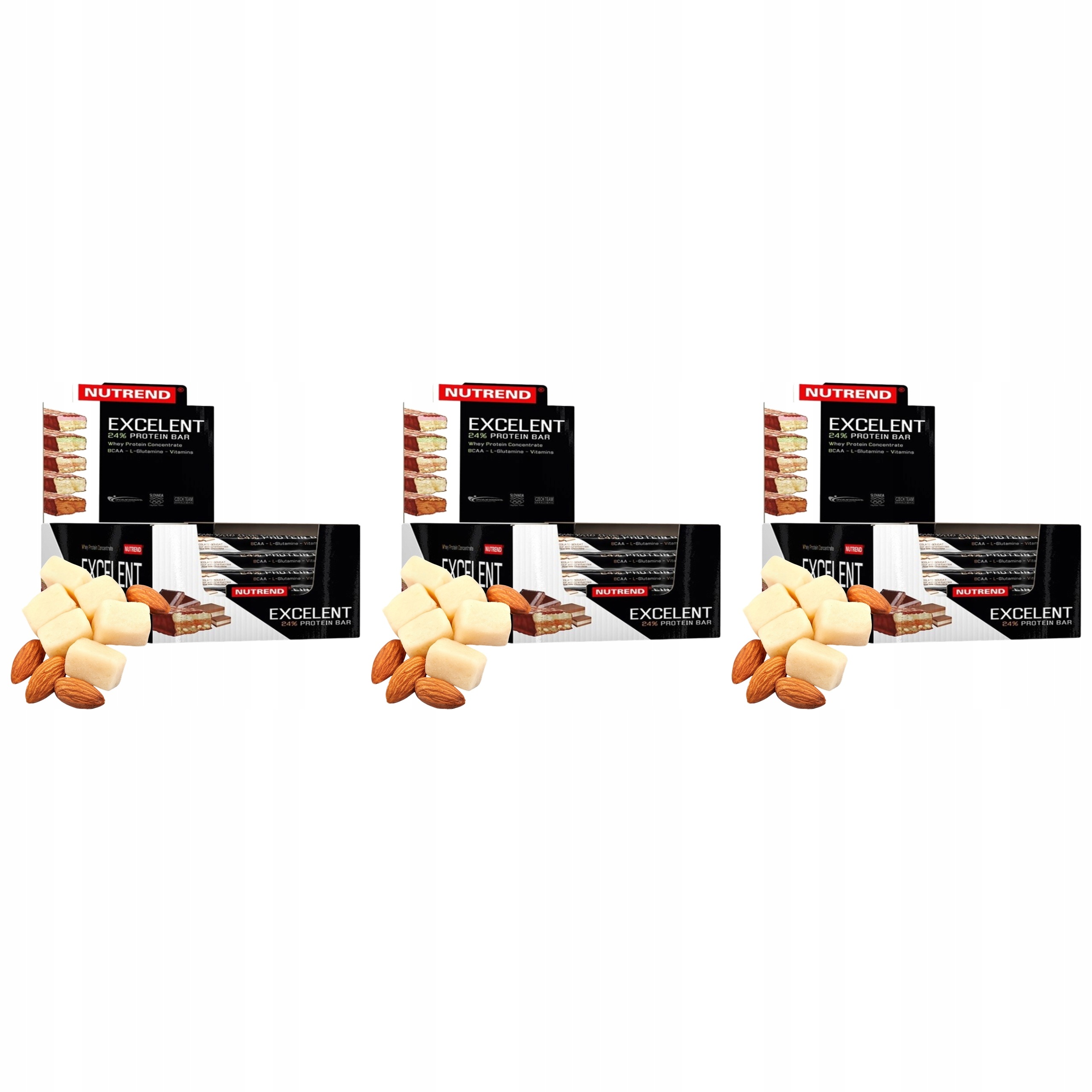 3x Proteinová Tyčinka s vysokým obsahem bílkovin Protein Bar 18x85 g Mandle Nutrend
